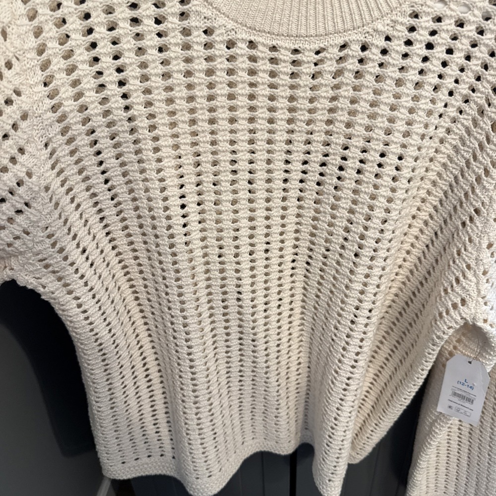Time and Tru Women's Pull Over Sweater L 12/14 NWT Cream Color - Picture 4 of 6